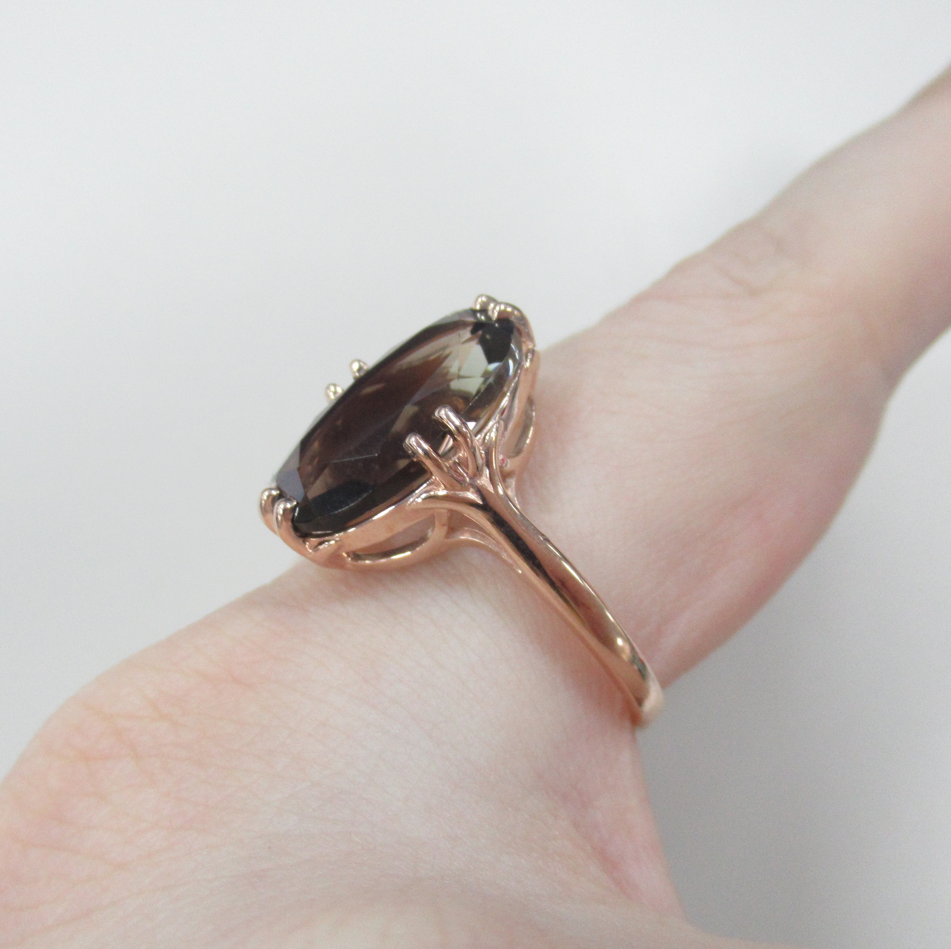 Серебряное кольцо с раухцитрином